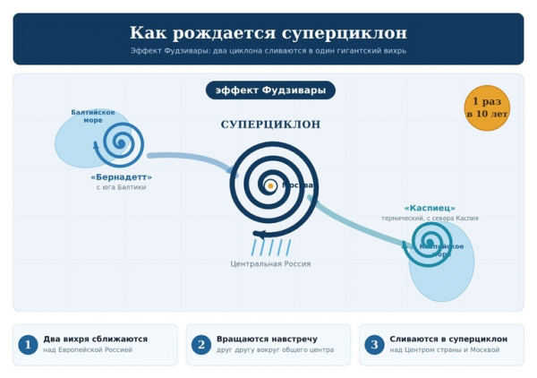 Мегациклон &laquo;Бернадетт&raquo; идёт на Москву: что за явление, когда ждать аномальных ливней и сколько выпадет осадков